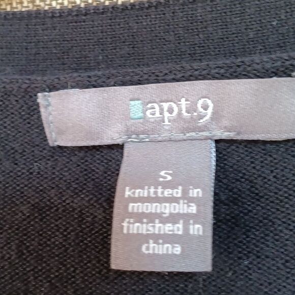 Apt. 9 Long Classic Black Knit Cardigan Sweater - Picture 2 of 4